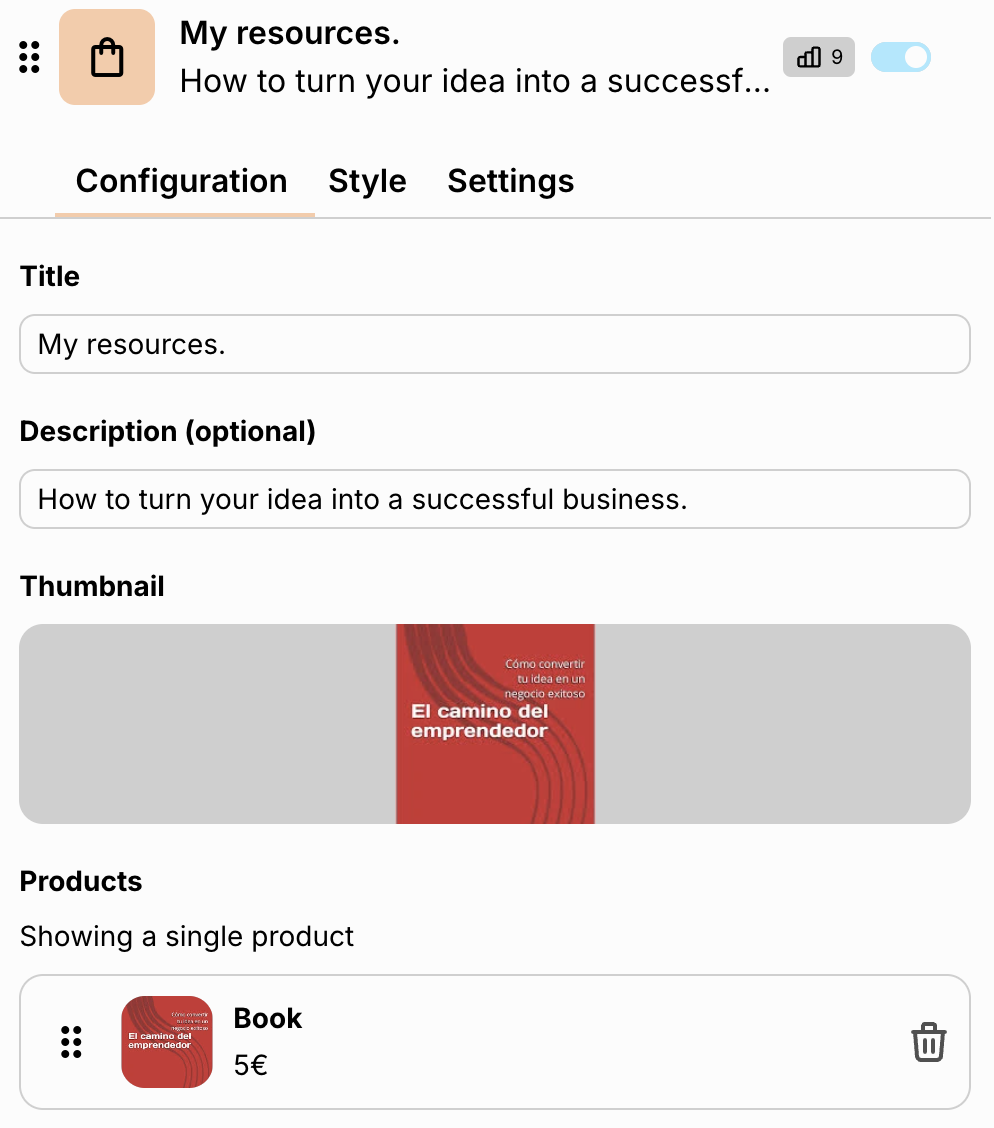 Image showing the Store section where resources are linked.