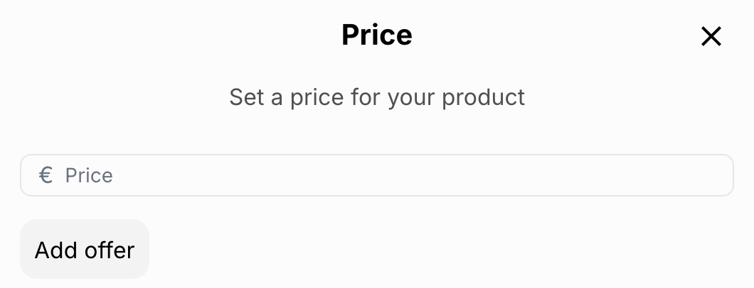 Screenshot of the Dooyu section where you set the price.