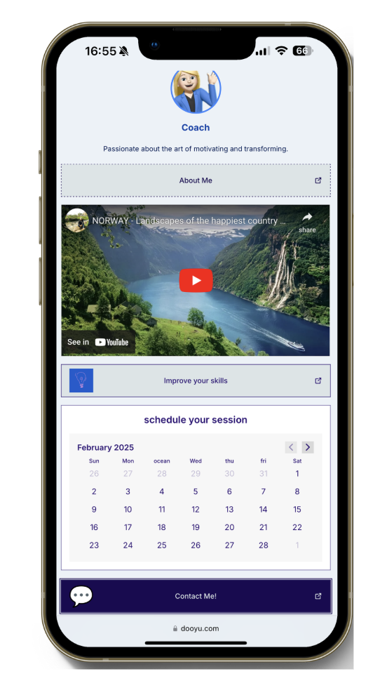 Example of a configured Dooyu profile.